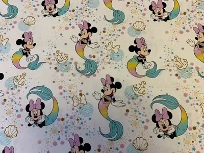 100% Cotton Disney Minnie Mouse Rainbow Fabric Fat Quater 75cm X 50cm Material • £4