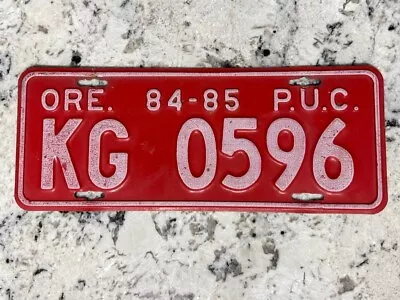 ORE. PUC License Plate 1984-1985 Oregon Tag KG 0596 Public Utilities Commission • $15