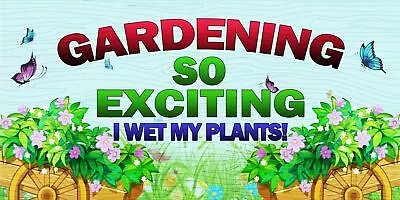 Garden Sign - Metal Signs Tin Wall Hanging Plaques Gifts - I Wet My Plants • £3.99