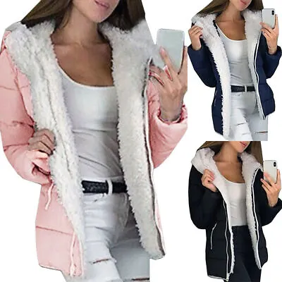 £19.31 • Buy Women Winter Fleece Hooded Coat Fluffy Fur Jacket Warm Casual Parka Outwear Tops