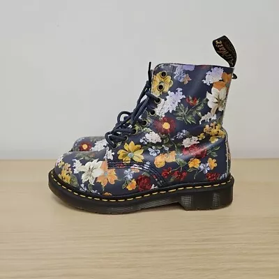 Dr Martens 1460 Pascal Darcy Wanderlust Flowers Floral Navy Leather Boot Uk 5 # • £109.99