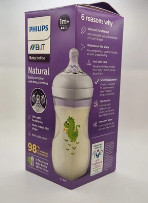 £12.69 • Buy Philips Avent Natural Feeding Bottle With Dragon Design, 260ml – SCF070/24