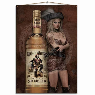 £17.99 • Buy Metal Tin Plaque Aluminium Adult Captain Morgan Man Cave Tiki  Ar Pub Rhum Pinup