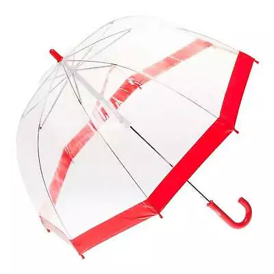 Clifton Childrens Kids PVC Birdcage Red Border Rain Wedding Umbrella • $24.95