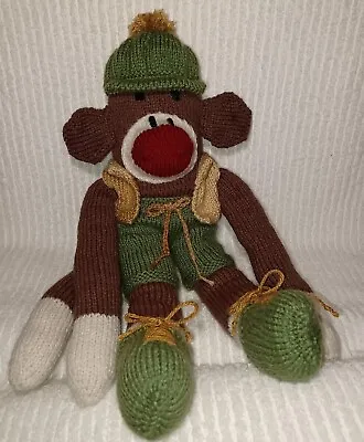 £48.66 • Buy Vintage Handmade SOCK MONKEY Plush Animal Knit Stuffed Doll Toy 20  Clothes