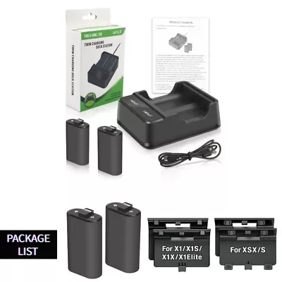 $19.99 • Buy For XBox One Series X/S Controller USB Charger Station Dock Rechargeable Battery