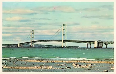 The Mackinac Bridge - Mackinaw City Michigan MI - Postcard • $1.99