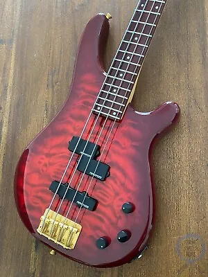 Fernandes Revolver Bass FRB-40 Quilted Red Burst 1990s • $585