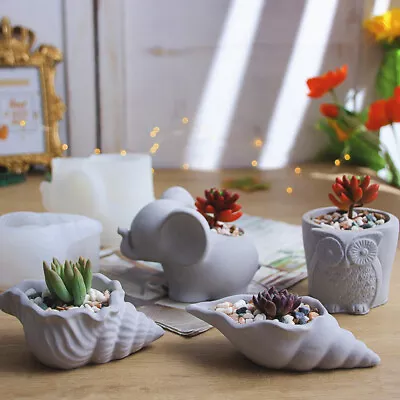 Elephant Flower Pot Silicone Mold Concrete Cement Plaster Planter Pottery Mould • $8.49