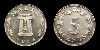 1978 Malta 5 Cents Proof Coin Ritual Altar Temple Of Hagar Qim 3244 Made • $8