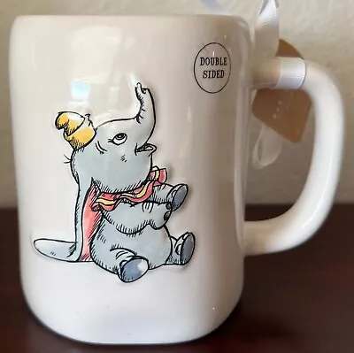 Rae Dunn Disney DREAMS TAKE FLIGHT Dumbo 18 Oz 2-Sided Mug NWT! • $23.97