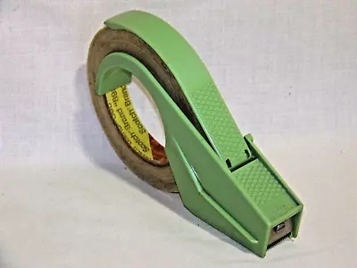 Scotch Vintage Plastic And Metal 3/4  Strapping Tape Dispenser Handheld Green 3M • $5