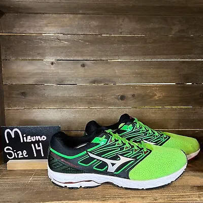 Mens Mizuno Wave Shadow Green Athletic Running Shoes Sneakers Size 14 M GUC • $59.99