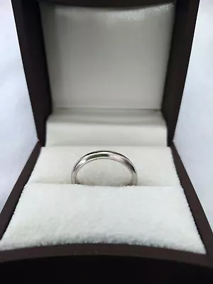 Mens Solid 14kt White Gold Domed Milgrain Edges Wedding Band Sz 9.5 4.5Gr. • $235.99