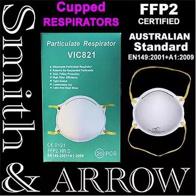 20 X FACE MASK FF P2 DISPOSABLE SAFETY FILTER DUST FLU VIRUS MEDICAL AUST CERT • $299.95