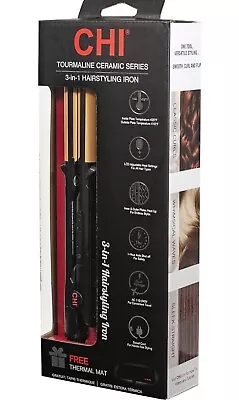 CHI Hair Straightener Tourmaline Ceramic 3-in-1 Styling Iron 1  Open Box New • $57.80