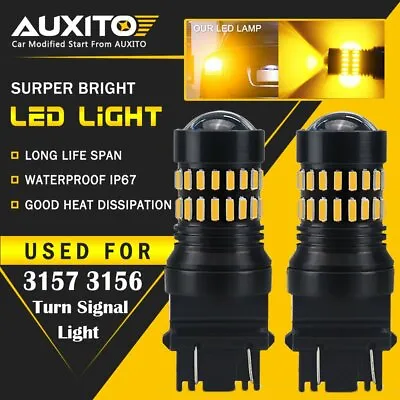 2x AUXITO Yellow Amber 3157 LED DR Turn Signal Parking Light Blinker Corner Bulb • $13.89