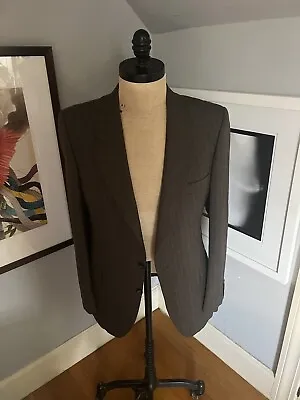 VTG YSL Yves Saint Laurent Brown Double Breasted Wool Blazer Jacket Sz 42 • $69