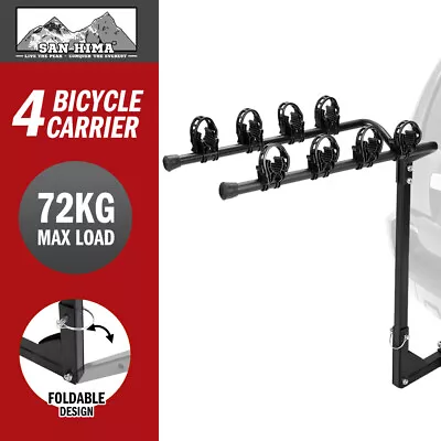 4 Bicycle Carrier Bike Car Rear Rack 2  TowBar Steel Foldable Hitch Mount • $79.95