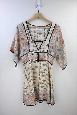 Alice McCall 100% Silk Empire Waist Blouse With Floral/geometric Print Size 10 • $105