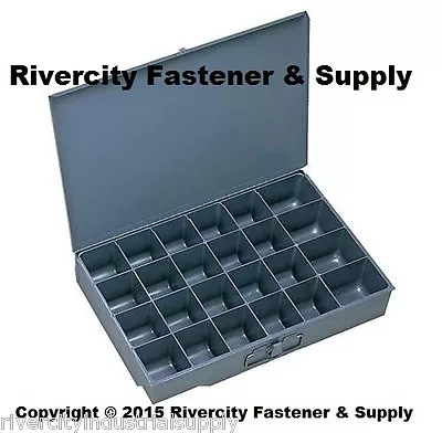 (2) Large Metal 24 Hole Storage Bin  Tray For Nuts Bolts  • $69.88