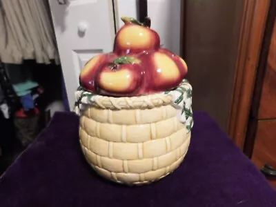  Apples In Basket  Cookie Jar - No Markings • $4.99