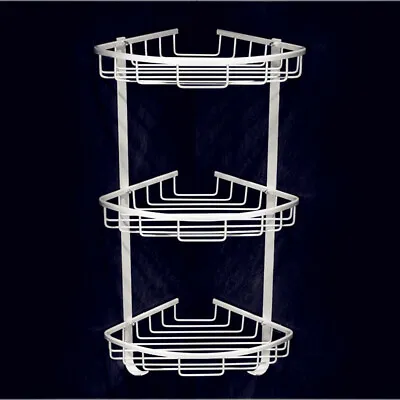 Stainless Steel Corner Shower Caddy Bathroom Storage Shelf Organizer Basket • £14.99