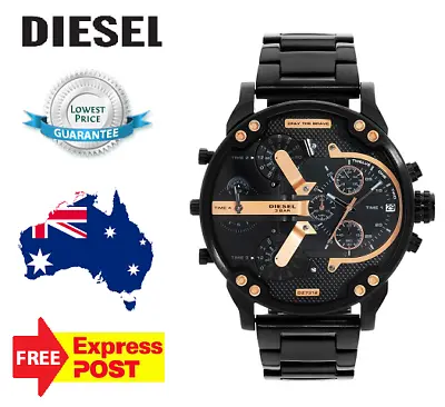 New Diesel Authentic Mr Daddy 2.0 Dz7312 Black/rose Gold Chronograph Mens Watch • $244.99