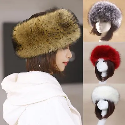 £7.67 • Buy Winter Furry Hairband Elastic Faux Fur Headband Hat Ski Hat Outdoor Ear Warmers