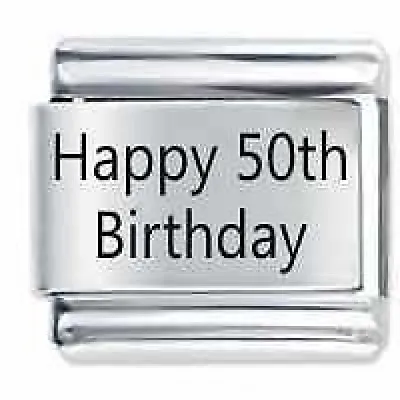 £4.10 • Buy HAPPY 50TH BIRTHDAY * Daisy Charm For 9mm Italian Modular Charm Bracelets