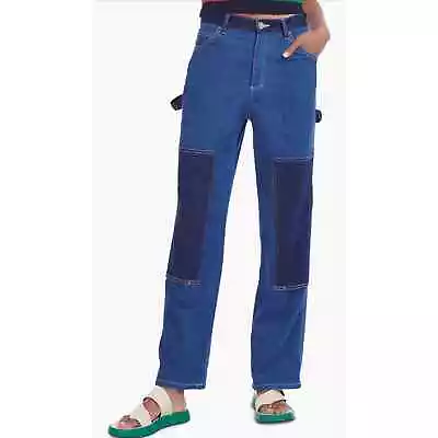 NWT STAUD Mixed Denim Painters Pants Sz 00 • $198