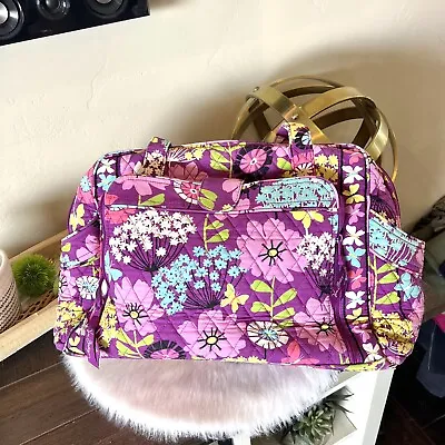 VERA BRADLEY Stroll Around Large Baby Bag 17  X 11  X 5  In Purple Floral • $29.99