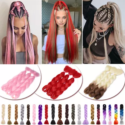 Ombre/Solid Jumbo Braiding Synthetic Hair Extensions African Twist Braids 24  US • $11.50