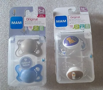 2 Pack New MAM Original Pacifiers (4 Total) 0-6 Months & 16 Months • $14.99