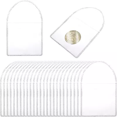 Cobee 50 Pcs Pocket Coin Sleeves Holders2 Inch Plastic Flips...  • £8.92