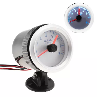 2  52mm 0-8000RPM Auto Car Tachometer Tach Gauge Blue Light With Holder Cup US • $14.45