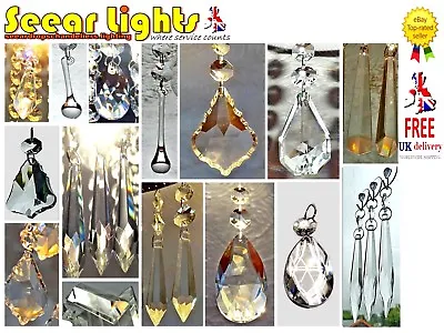 5 Chandelier Drops Choice Of Cut Glass Crystals Antique Look Light Sun Catchers • £19.19