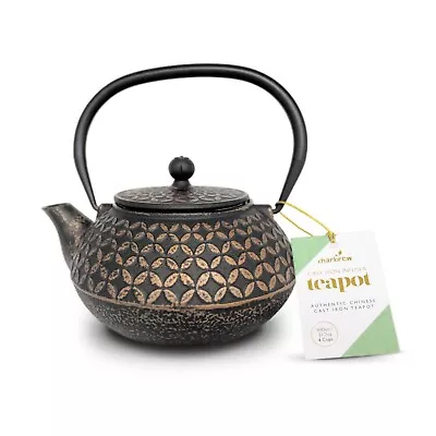 Chinese Black & Gold Cast Iron Teapot 900ml • £26.99