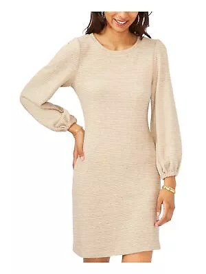 MSK Womens Beige Unlined Blouson Sleeve Above The Knee Sheath Dress XL • $7.99