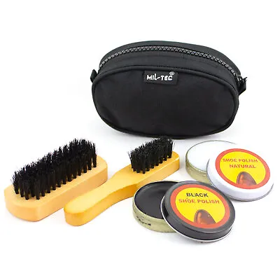 £8.90 • Buy Shoe Care Kit Black Boot Cleaning Travel Size Polish Polishing Set Brushes