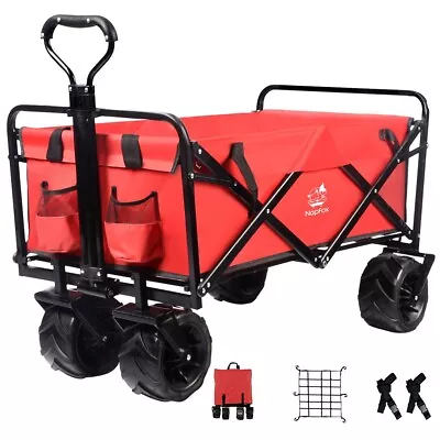 Collapsible Heavy Duty Beach Wagon Cart Outdoor Folding Utility Garden • $79.99