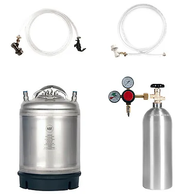 Keg Kit 2.5 Gal Ball Lock Keg 5 Lb. CO2 Tank Regulator And Parts Homebrew Beer • $254.95