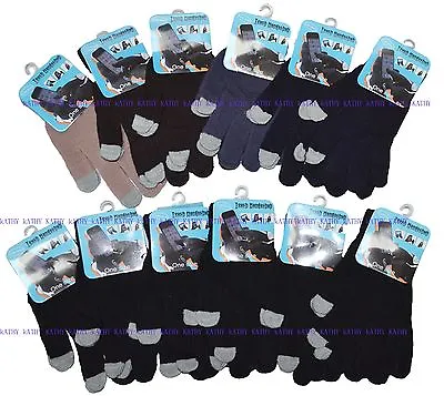 Wholesale 12 Pairs Magic Touch Screen Knit Gloves Smart Phone Tablet ONE SIZE NY • $17.99