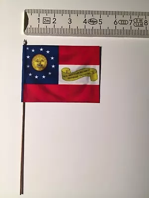 1135) 1x 54mm 1/32 ACW Confed Flag On Metal Flagpole Tennessee Infantry Regiment • £3.99