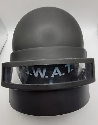 S.W.A.T. Team Costume Helmet With Folding Face Mask -  Black One Size Adult • $18