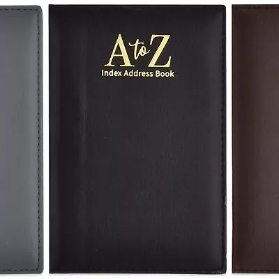 FAUX LEATHER A-Z ADDRESS BOOK 12.5 X 18.5cm Small Telephone Phone Contact Diary • £4.47