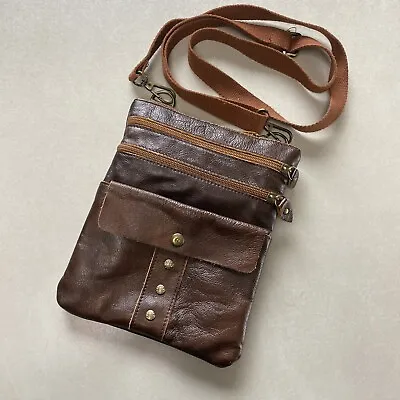 Medieval Steampunk Leather Crossbody Viking Studded Brown Boho Purse Bag • $19.99