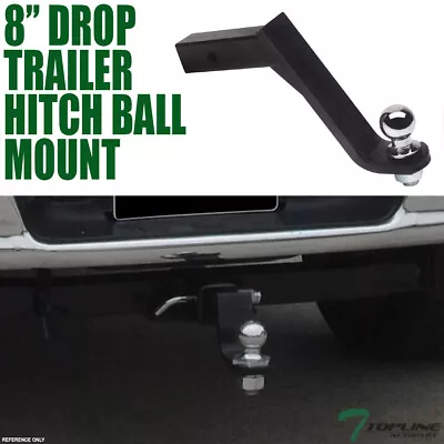 Topline 8  Drop Trailer Hitch Loaded Ball Mount With 2  Receiver For Chevy T02 • $45