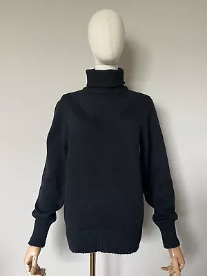 Bogner Women’s Size Large 100% Wool Turtleneck Sweater Black Ski Winter VTG • $39.99