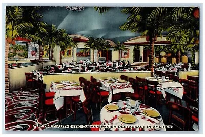New York City New York NY Postcard Havana-Madrid Interior View Restaurant 1947 • $29.95